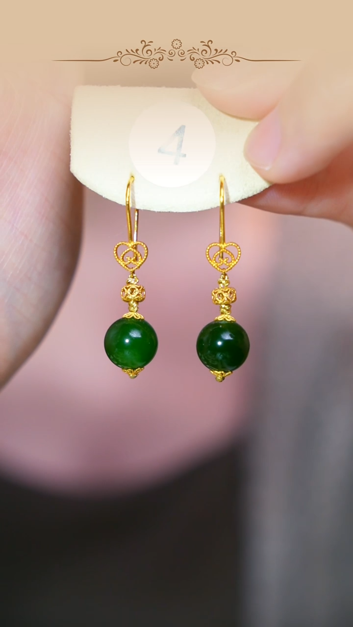 【闪购商品】和田玉耳坠未镶嵌圆珠耳坠