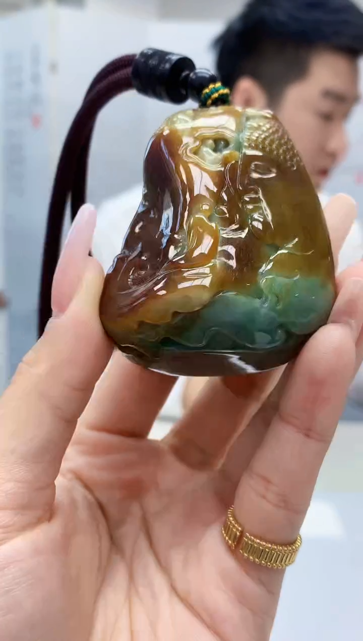 【闪购商品】定制翡翠未镶嵌5028lr-毛货挂件