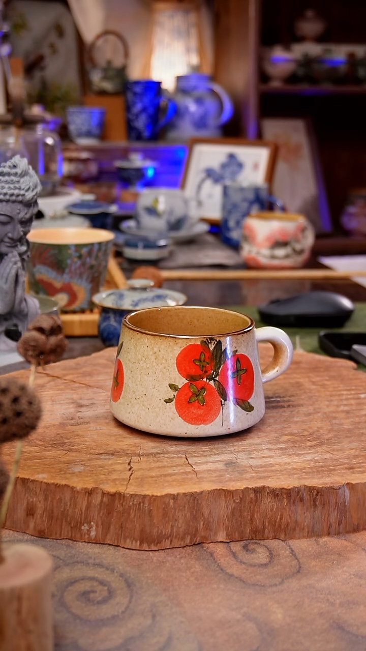 杯子番茄手工手绘手工手绘