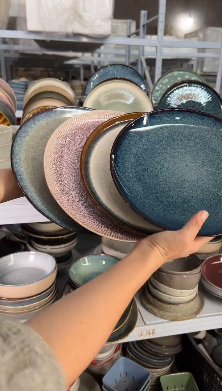 陶瓷外贸尾货瑕疵满20包邮X4 大盘10.5英寸