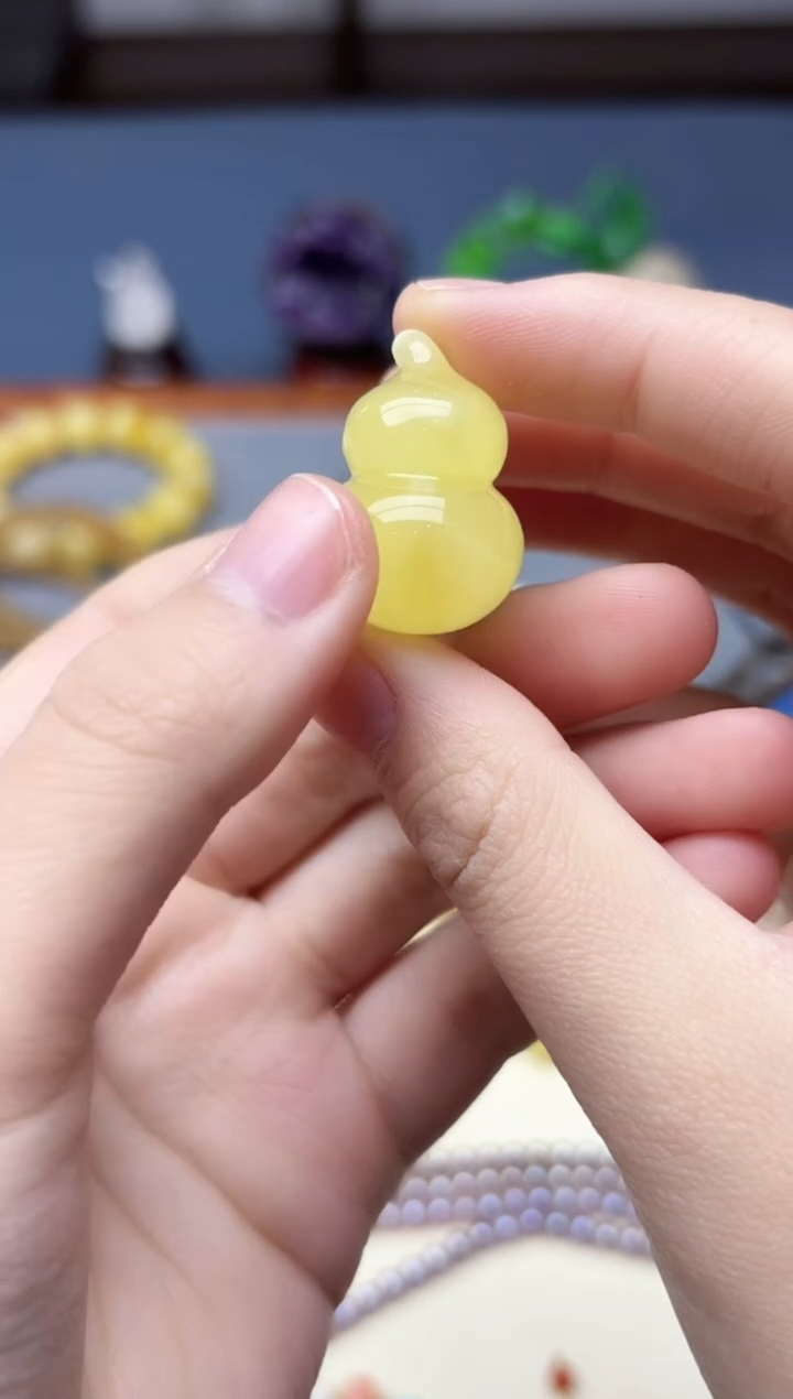蜜蜡颈饰未镶嵌蜜蜡葫芦吊坠YN编绳