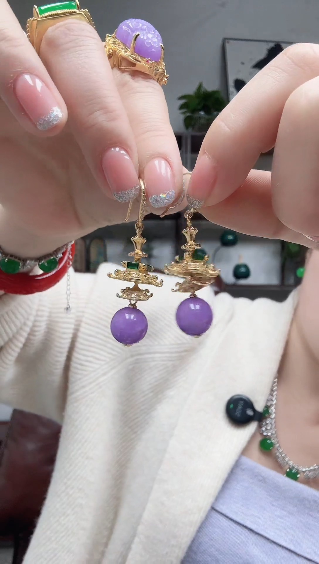 未镶嵌翡翠耳坠649编号耳坠