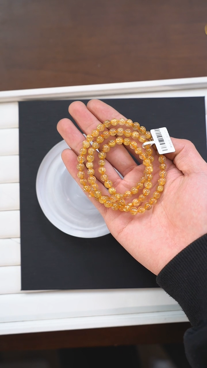 【闪购商品】发晶手链未镶嵌d035 发晶多圈手链6mm+