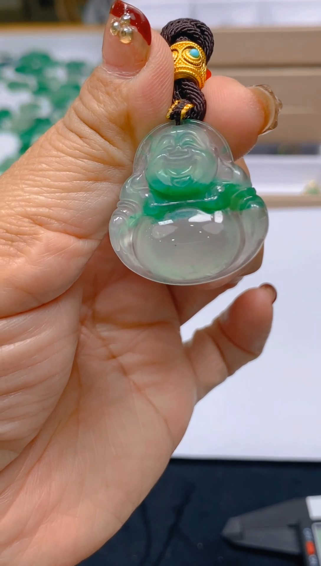 【闪购商品】石英质玉颈饰未镶嵌天然冰美人非洲翠035