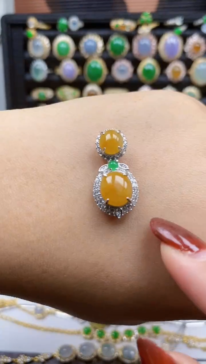 银S925镶嵌戒指翡翠6848