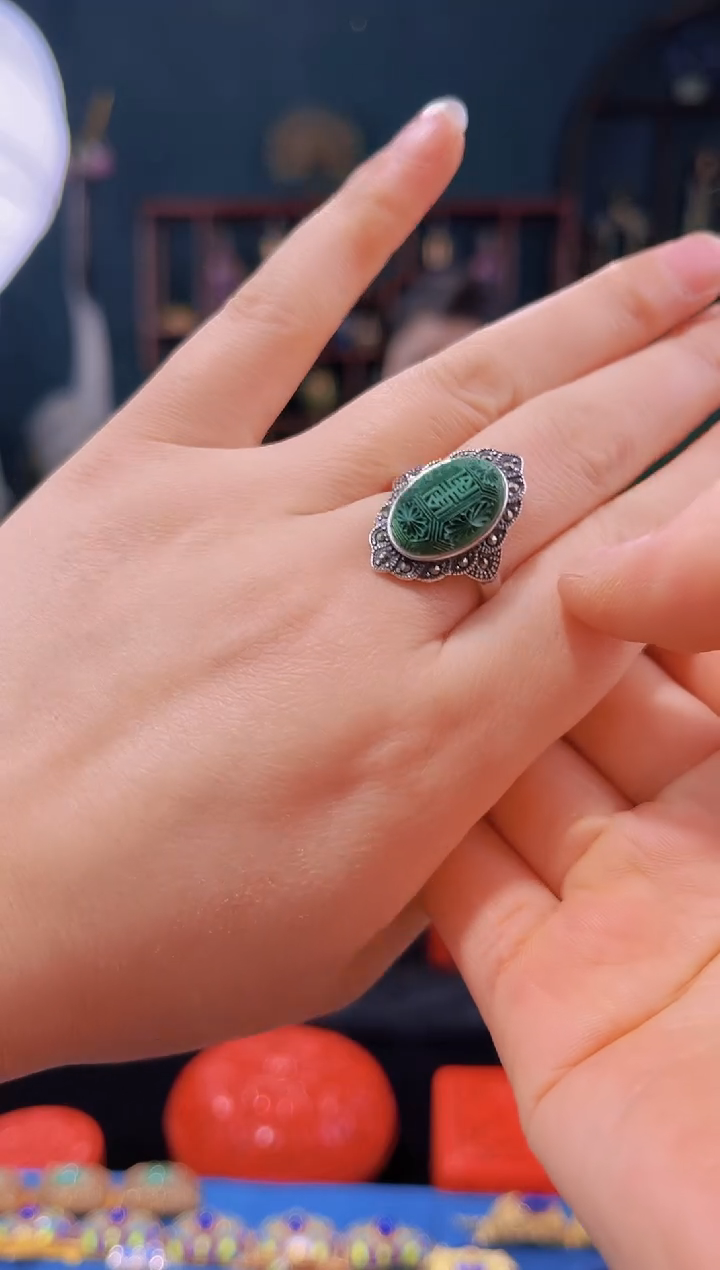 【闪购商品】非遗技艺 雕漆大师戒指 寿