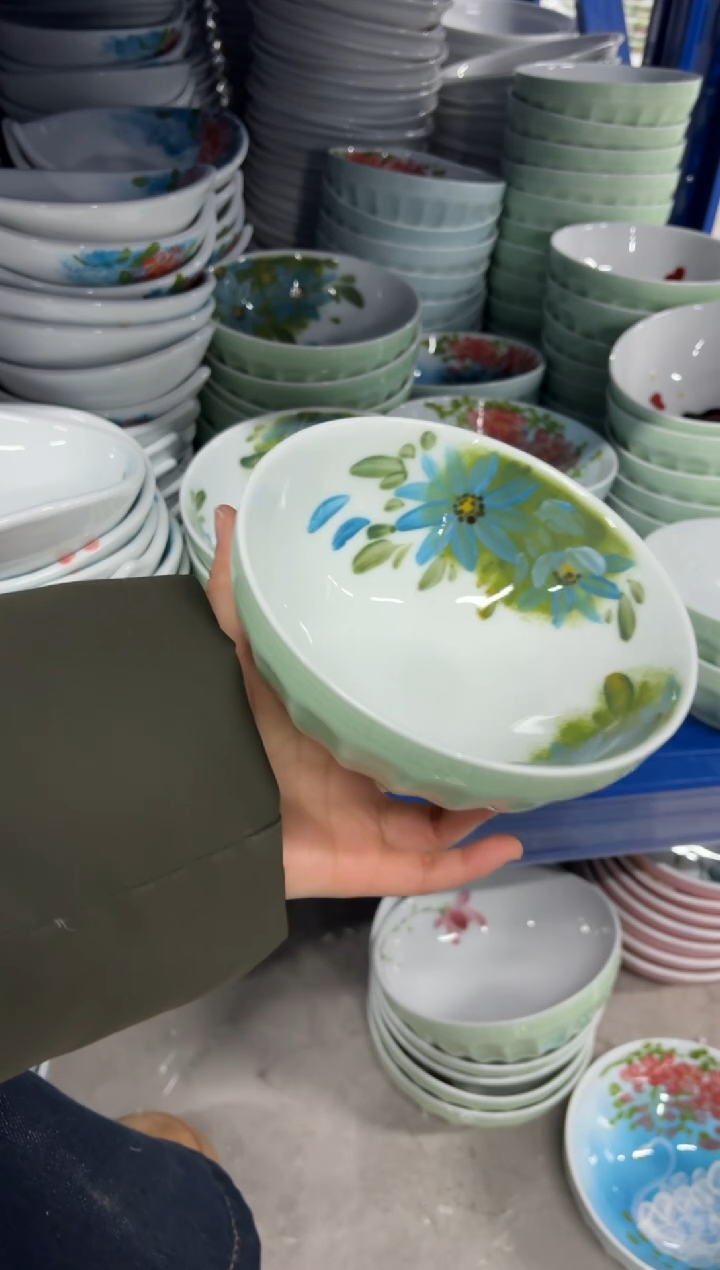 景德镇高温陶瓷食品级手绘釉中彩餐具-满汉碗