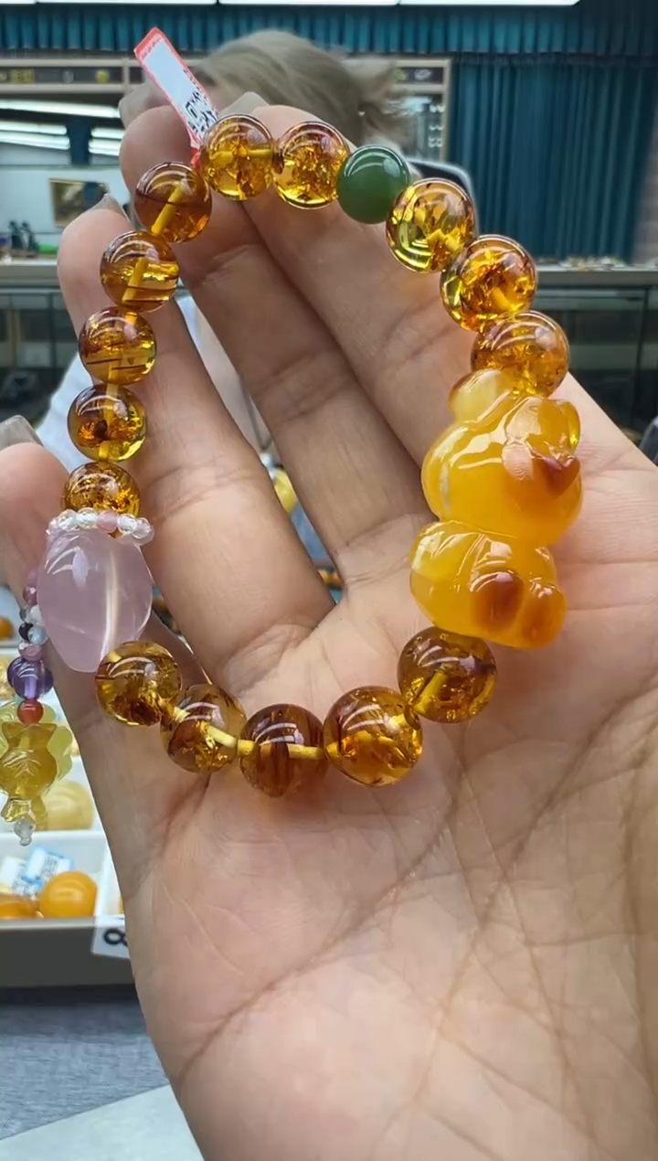 未镶嵌琥珀手链99秒拍号