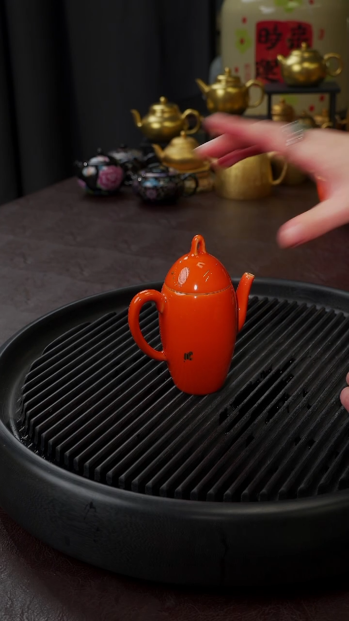 【闪购商品】杯【宜景窑爱马仕橙系列】壶