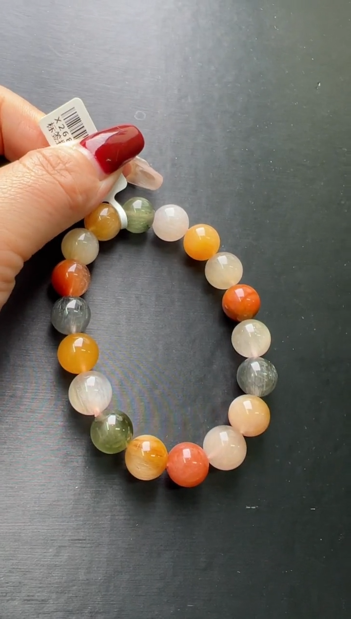 【闪购商品】水晶手串未镶嵌彩兔毛手串11m+  X26841