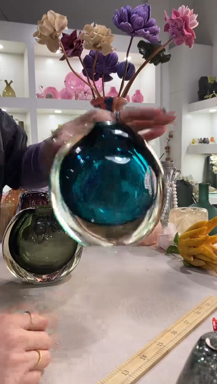 慕忆家手作家琉璃花瓶微瑕