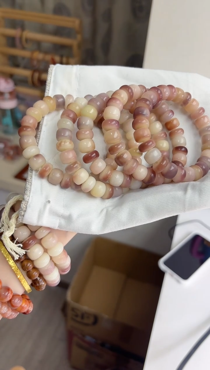 手串菩提根/象牙果沐p48紫美人花仙子玉化药片7*12mm手串