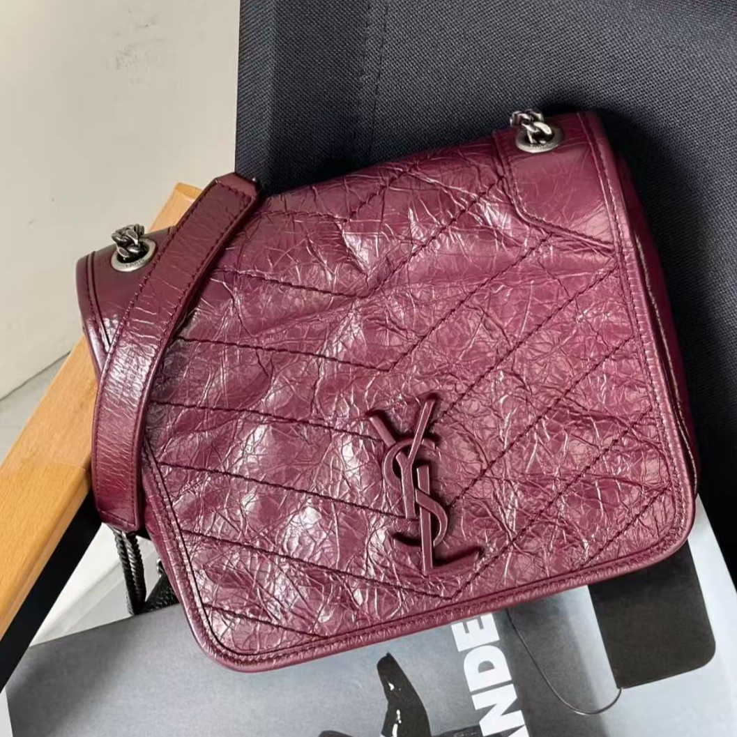 95新 YSL/圣罗兰 nik油蜡皮 mini 链条包【总仓】BGD901860035