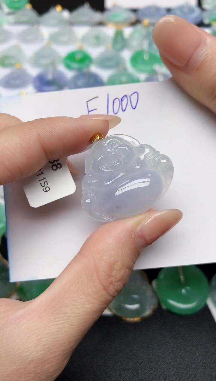 颈饰18K金镶嵌翡翠天然缅甸A货翡翠百元以上9元证书费自理