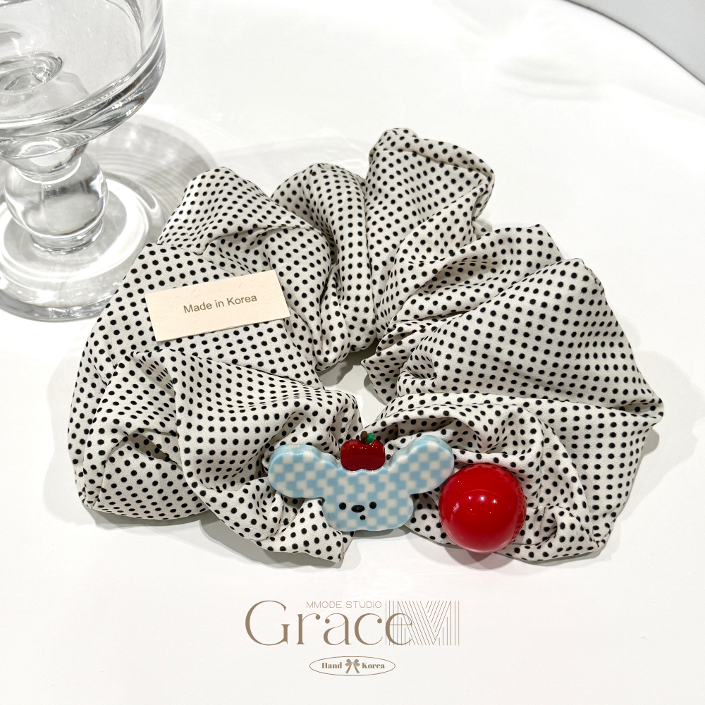 「波点系列-醋酸狗」韩国25盛夏百搭发绳发圈肠圈丸子头