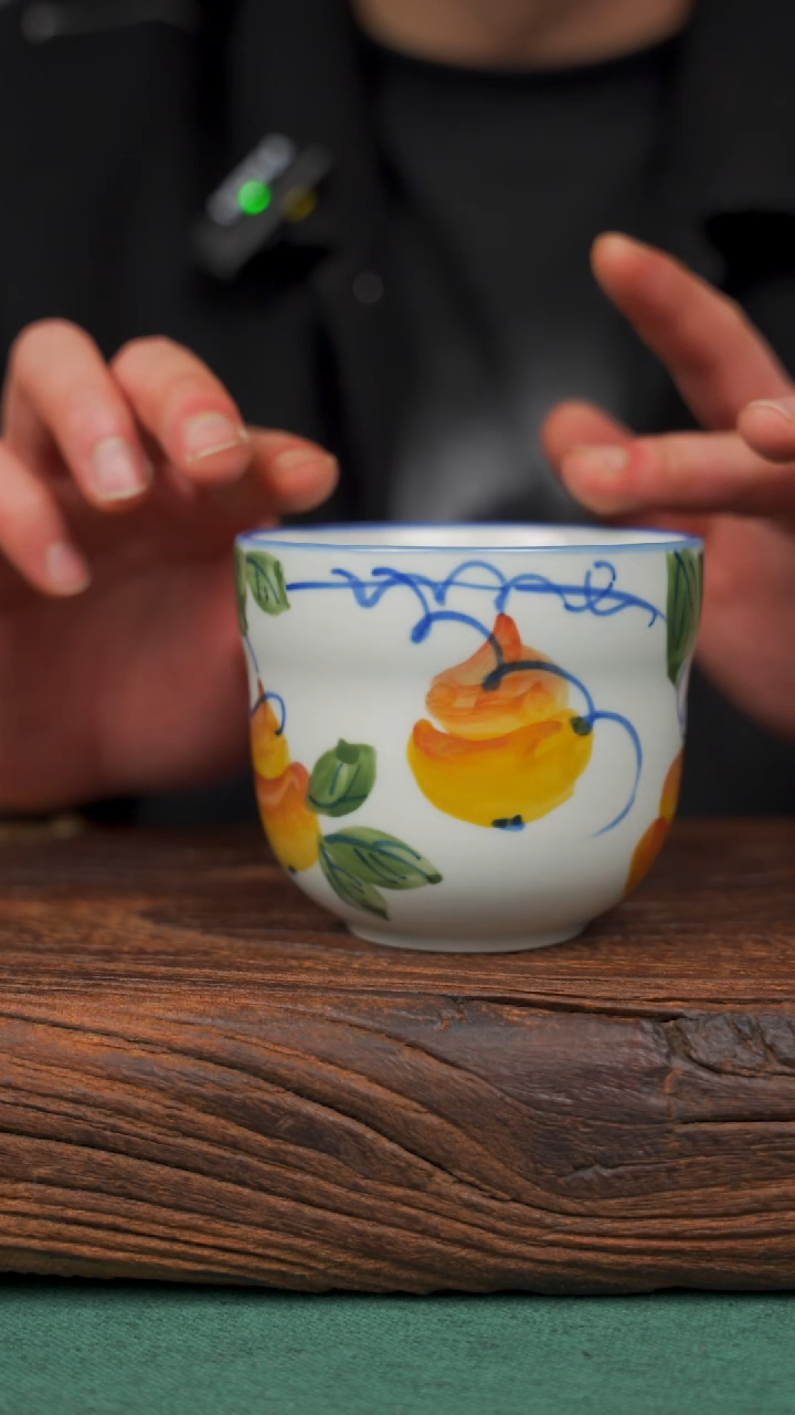 瓷片97寻一缕瓷香杯釉下手工手绘瓷器