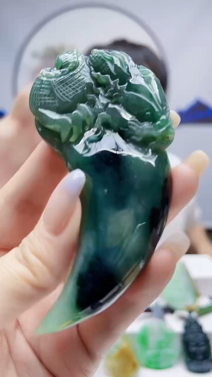 未镶嵌定制翡翠毛货-挂件41