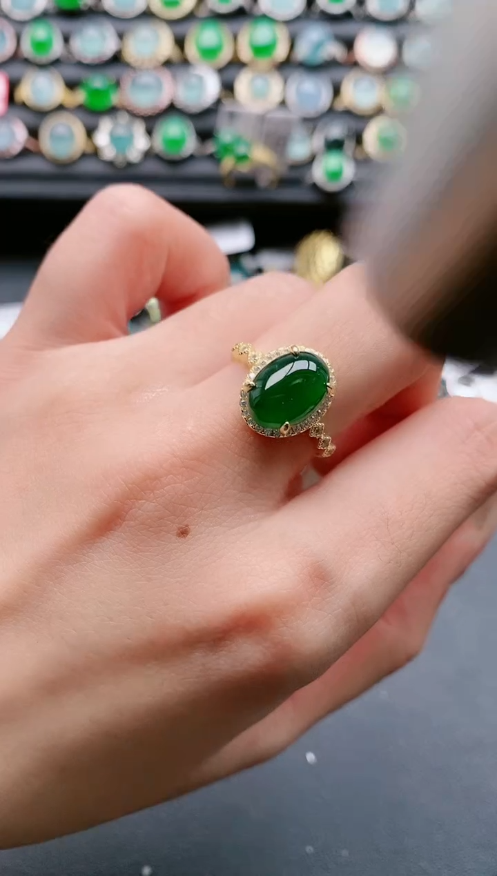 【闪购商品】翡翠戒指银S925镶嵌111111