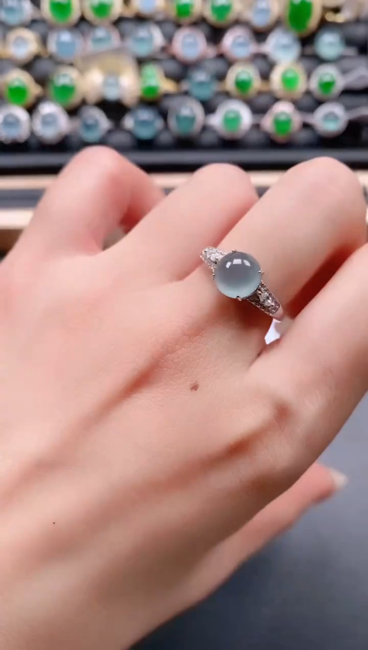 银S925镶嵌戒指翡翠1111