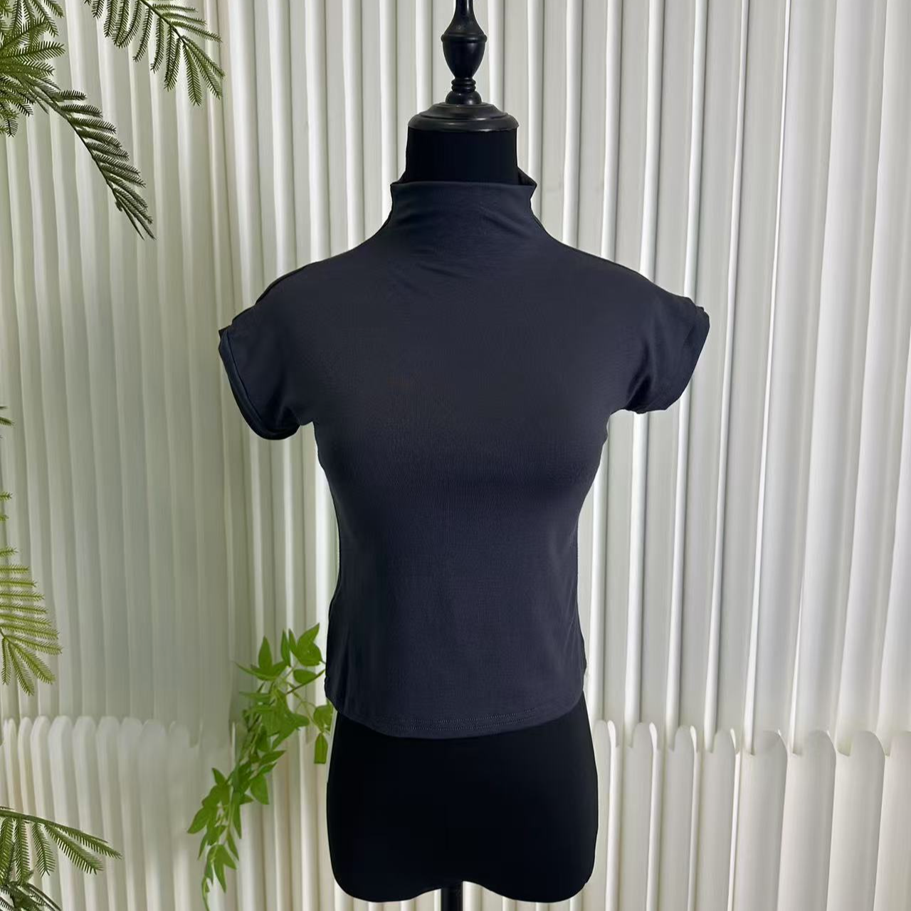 [YR]夏季新款时尚高领棉短袖08