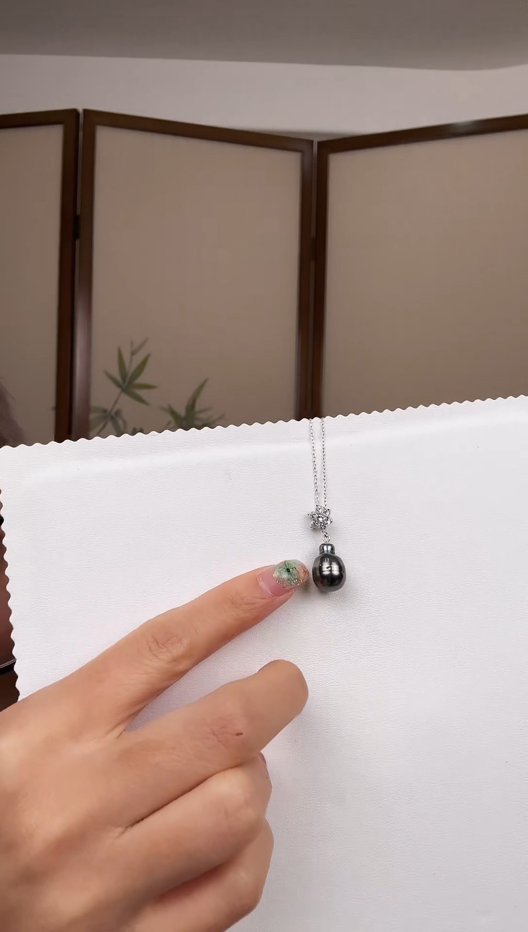 银S925镶嵌吊坠(赠链)海水珍珠银款海水大溪地珍珠吊坠