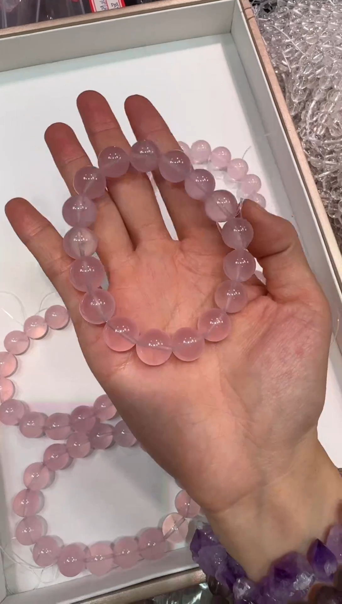 水晶手链未镶嵌粉水晶12M手串多样发一YF10076