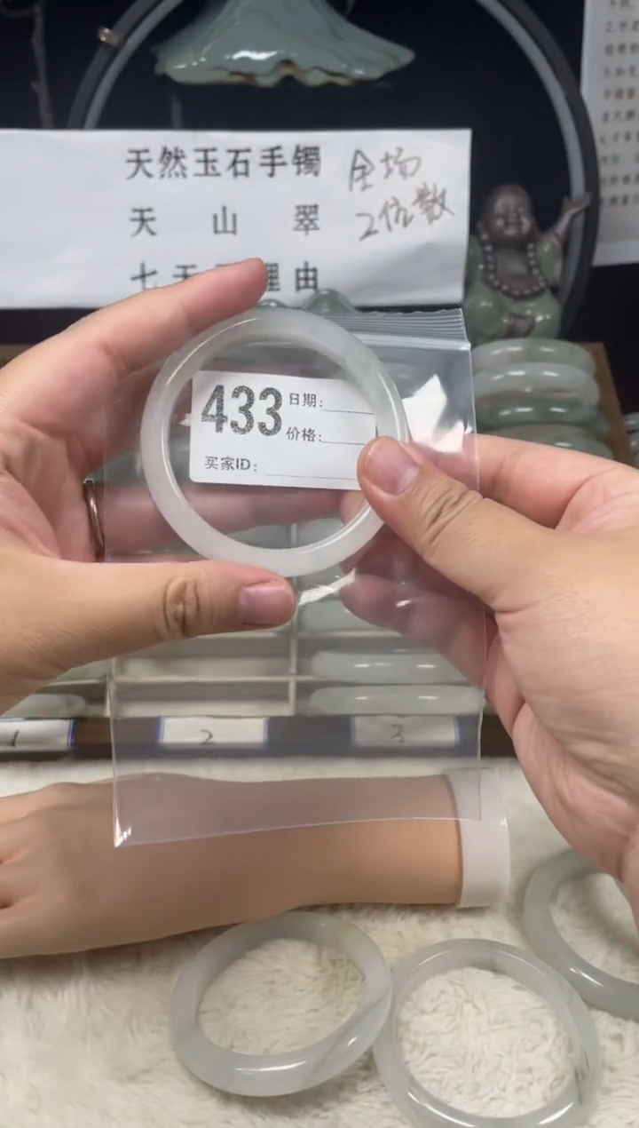 未镶嵌手镯石英质玉（天山翠）433