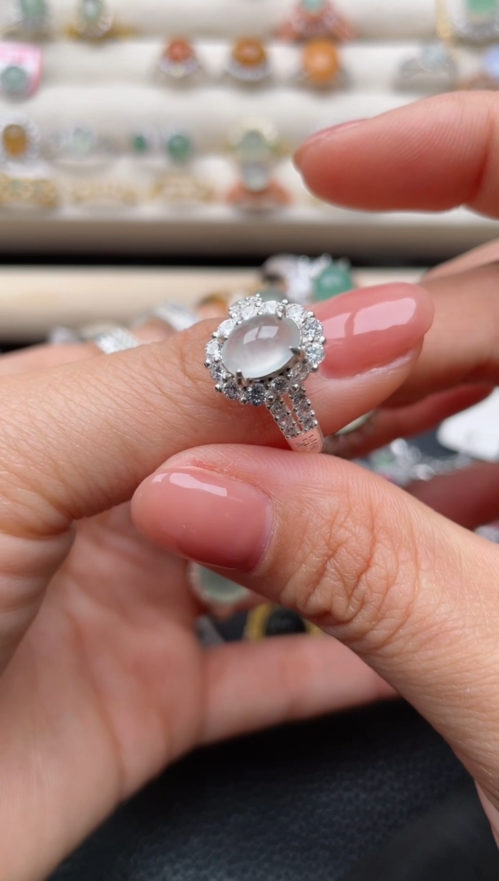 【闪购商品】翡翠戒指银S925镶嵌2222222222  78