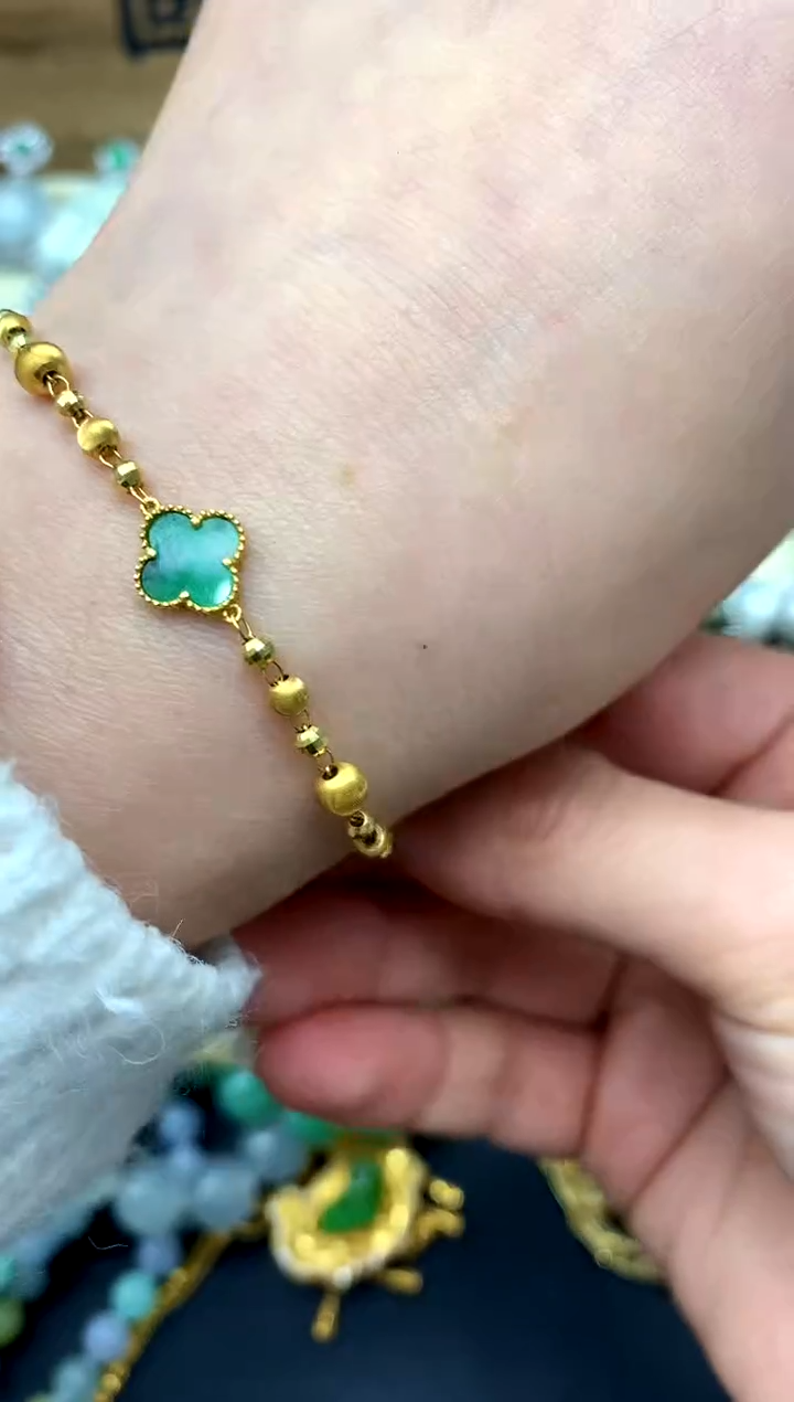 【闪购商品】翡翠手链18K金镶嵌362-中国好珍宝