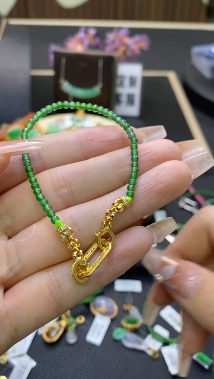 【闪购商品】翡翠颈饰银S925镶嵌净货15988