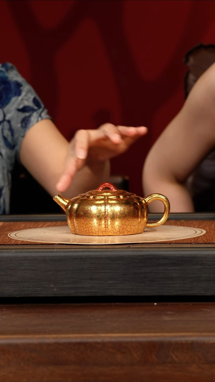 茶壶紫砂宜兴紫砂XY 铂金烧 菱花