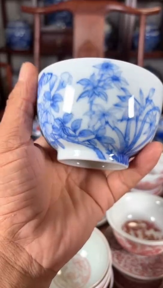 柴窑花香蝶自来杯杯