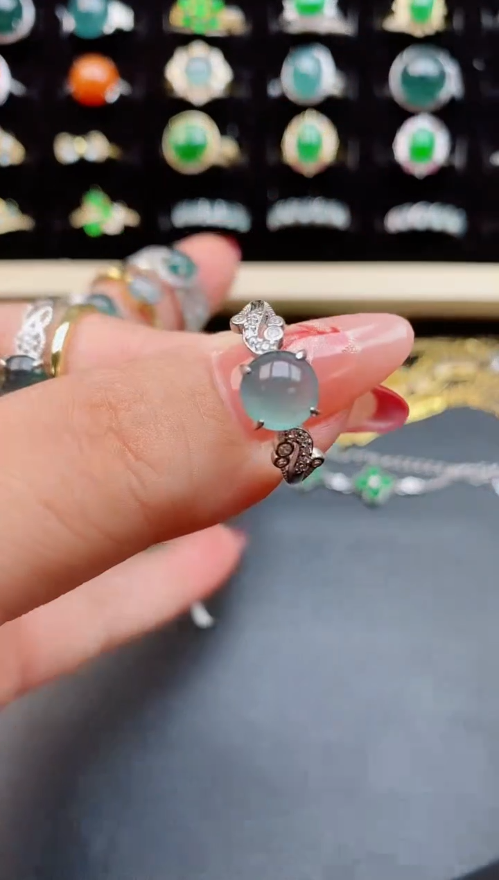 【闪购商品】翡翠戒指银S925镶嵌039860