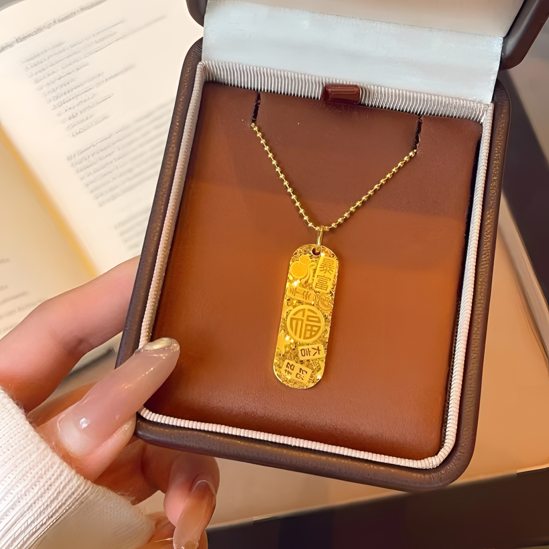 足金999吉言碎冰冰吊坠双面CNC工艺招米进宝实心金条吊坠不含链