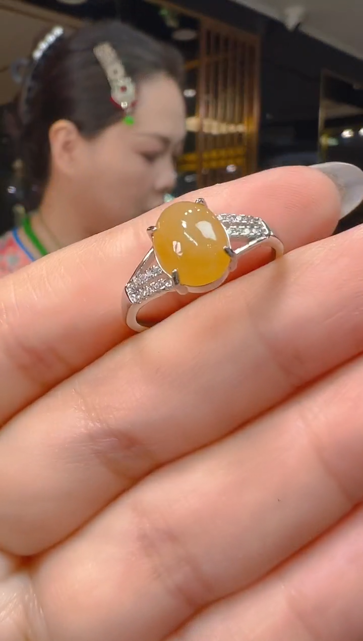 银S925镶嵌戒指翡翠090(多样性发货发其一)