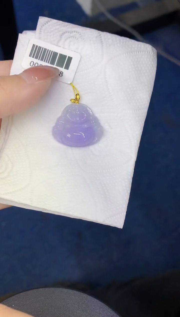 颈饰18K金镶嵌翡翠缅甸天然翡翠A货