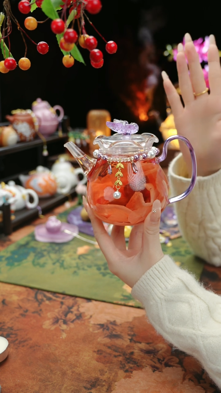 【闪购商品】紫色铃兰花茶壶+链子