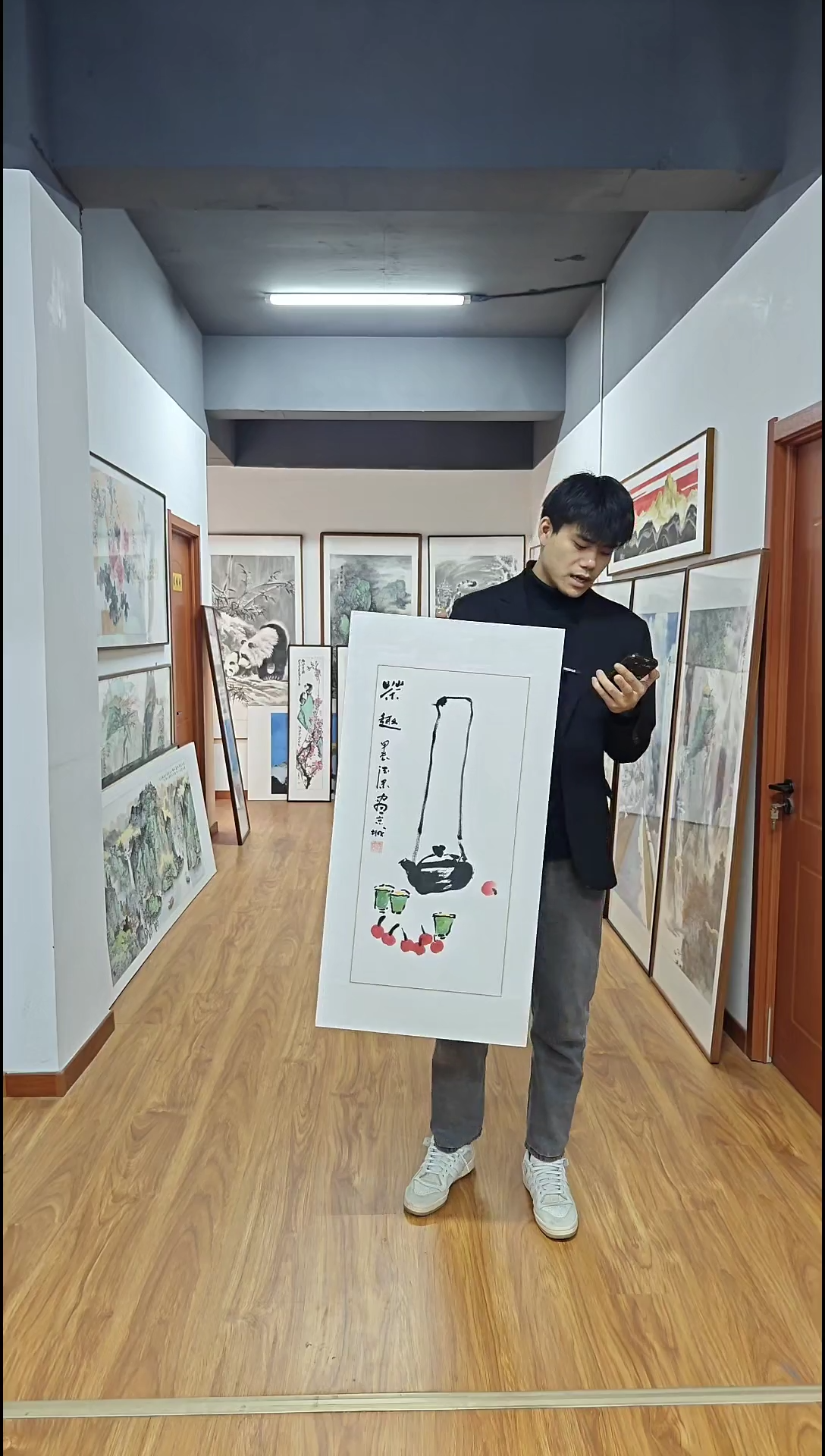 【闪购商品】国画于德忠《茶趣》手绘带框92*47