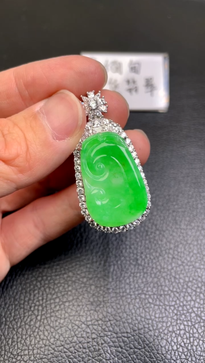 【闪购商品】翡翠银S925镶嵌吊坠(不含链)吊坠