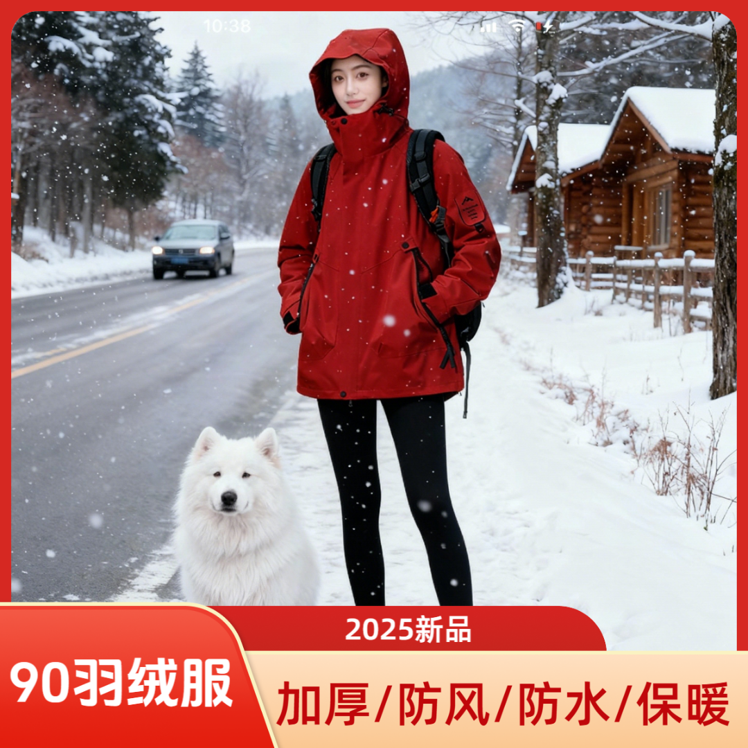 【羽绒内胆】户外防风保暖外套三合一两件套冬季耐磨防水登山羽绒服