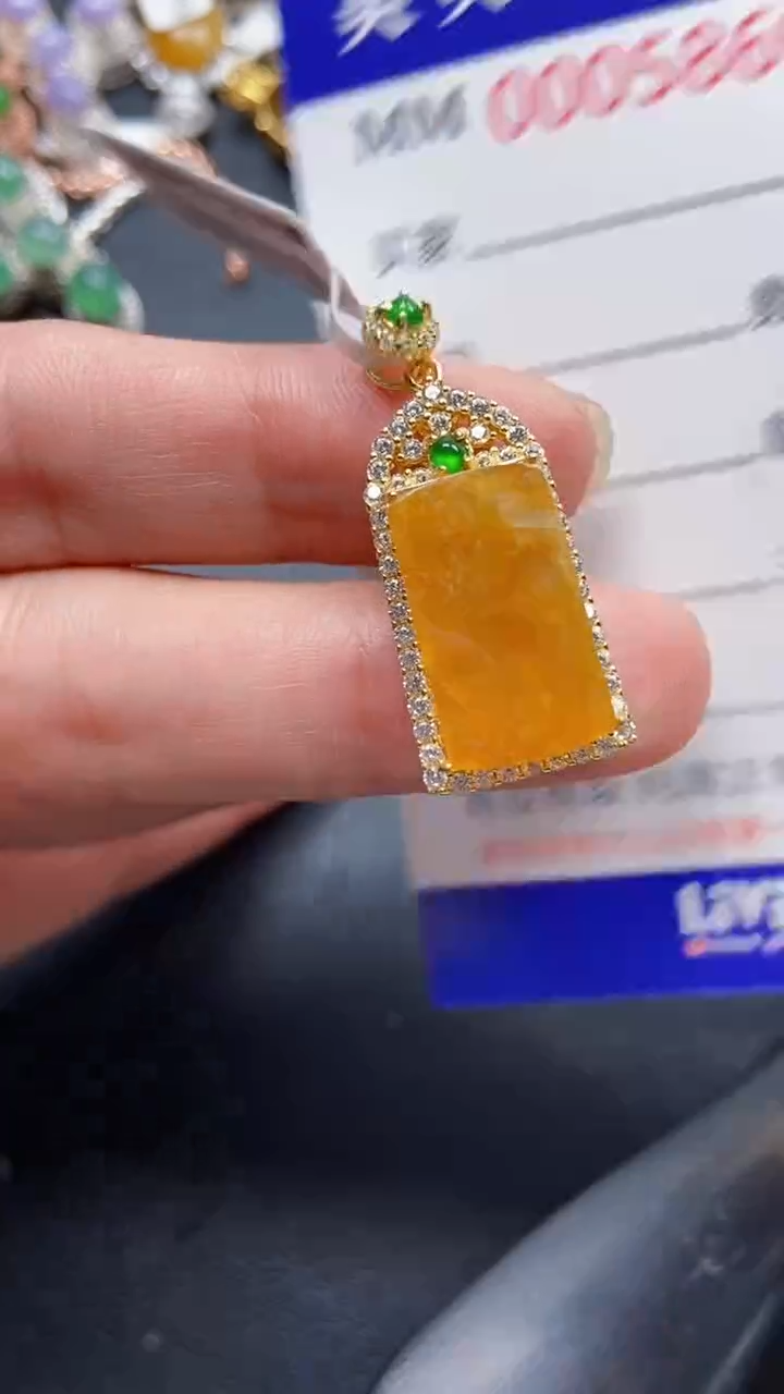颈饰银S925镶嵌翡翠5869