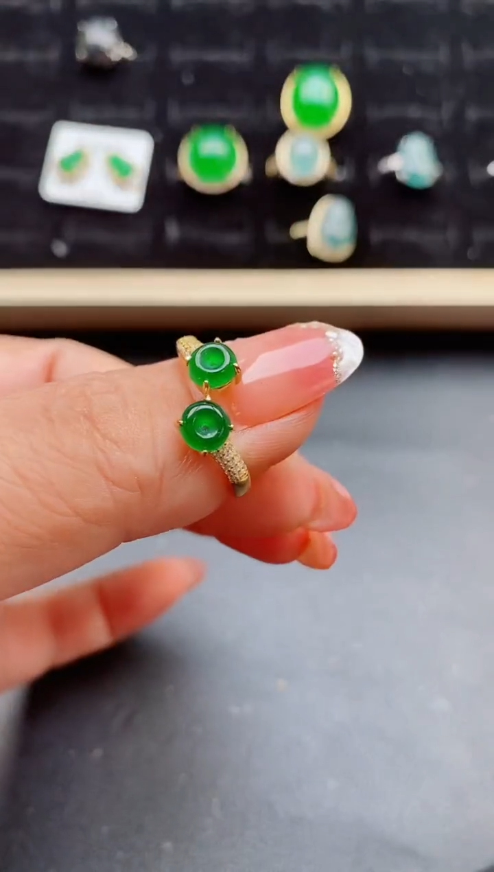 【闪购商品】翡翠戒指银S925镶嵌12121