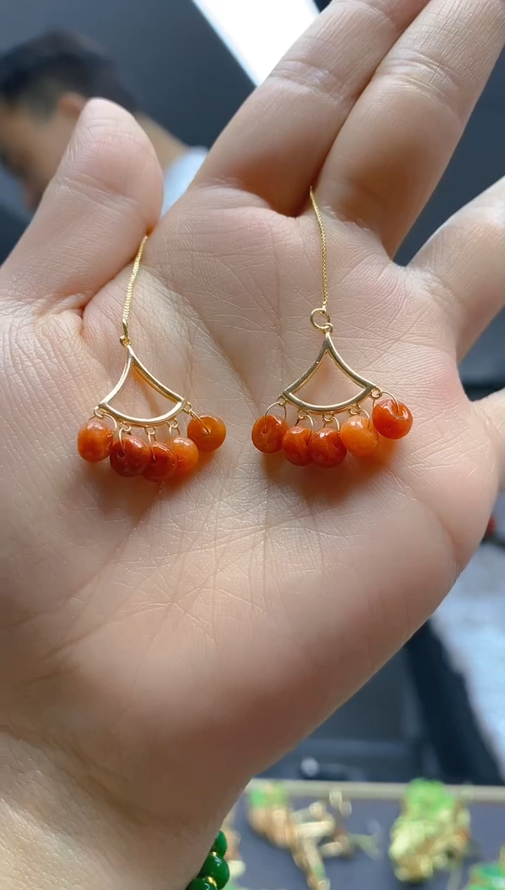 【闪购商品】翡翠耳饰合金098翡翠耳线