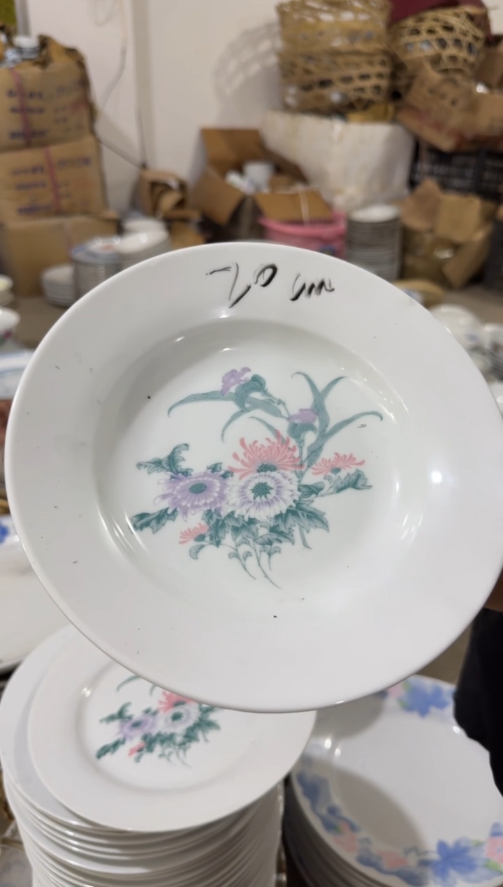 摆件淡竹菊深盘20厘米有瑕请慎拍