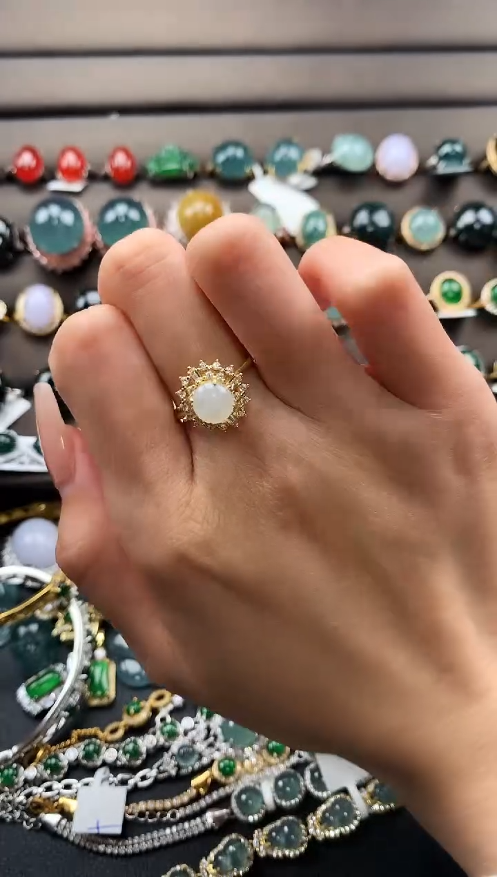 【闪购商品】翡翠戒指银S925镶嵌375865