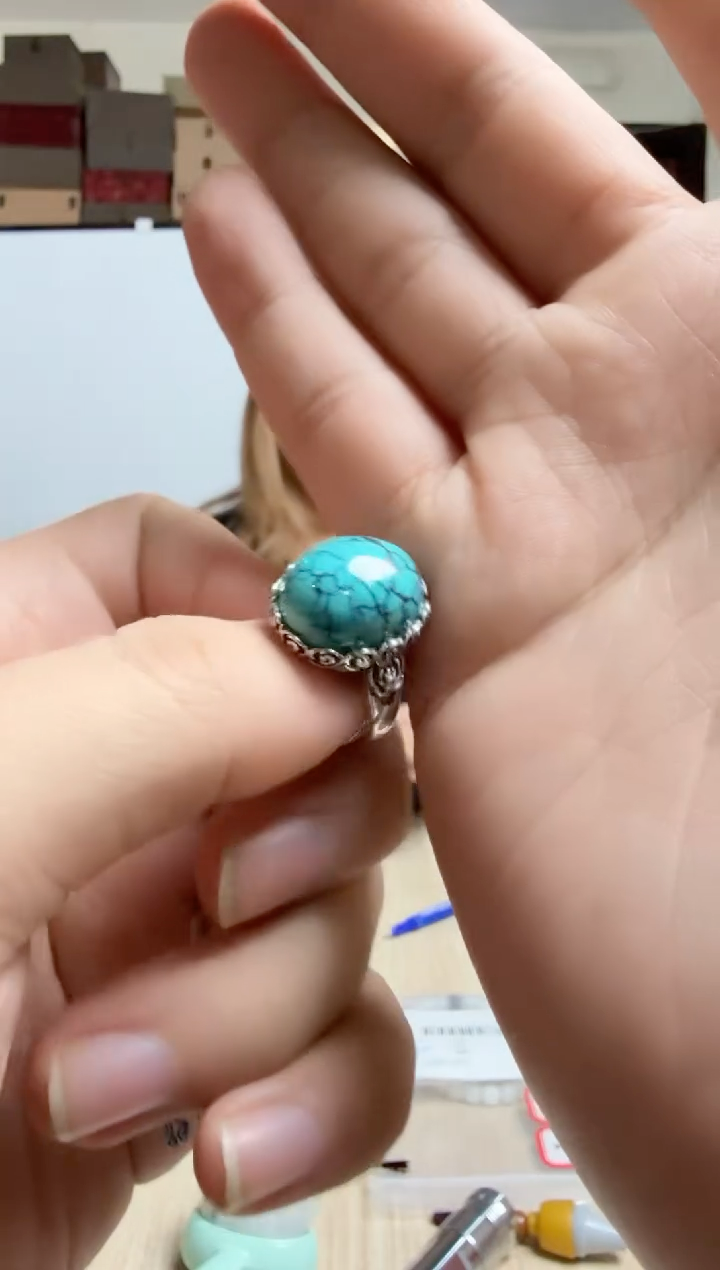 银S925镶嵌绿松石挂件LUF-056