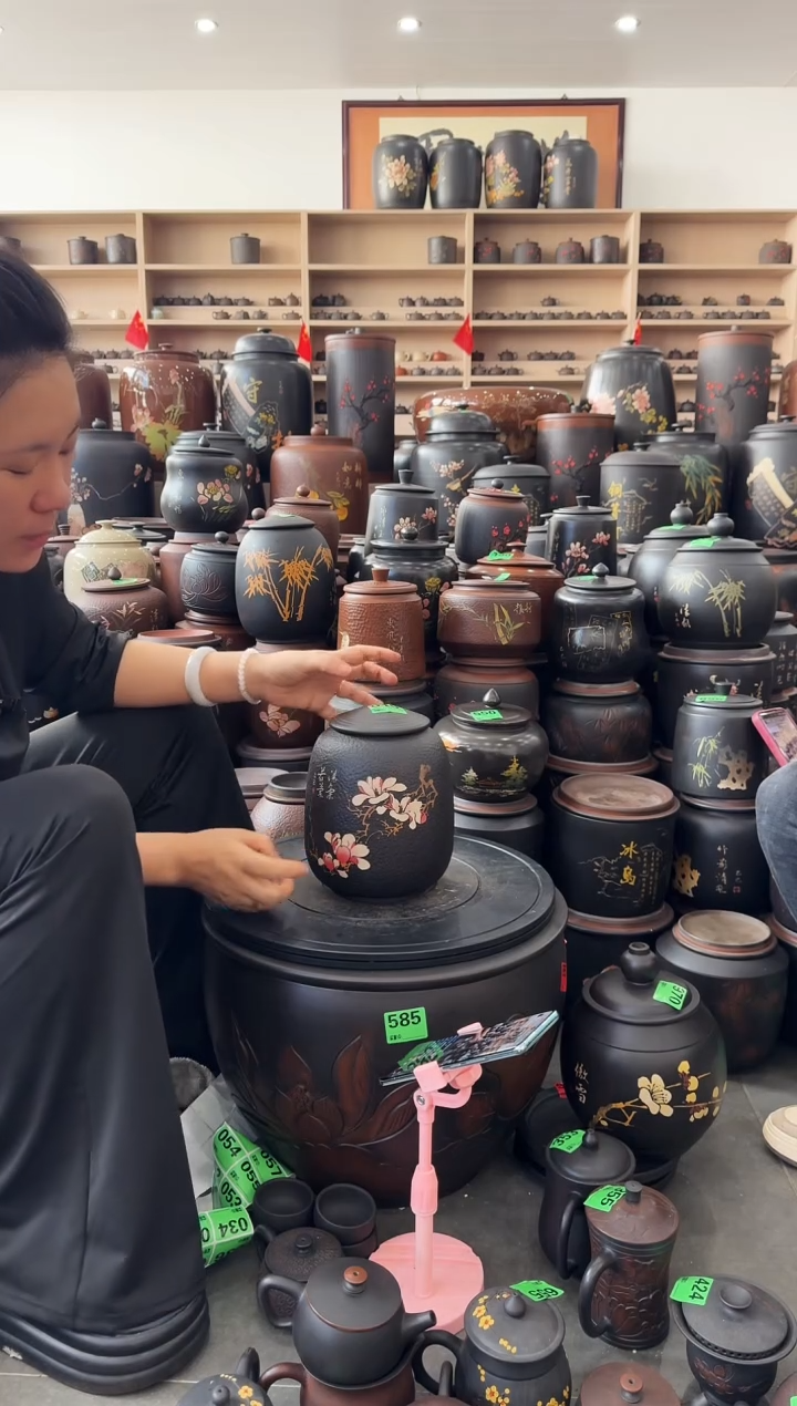 完品茶叶罐 无顶 彩填  015  