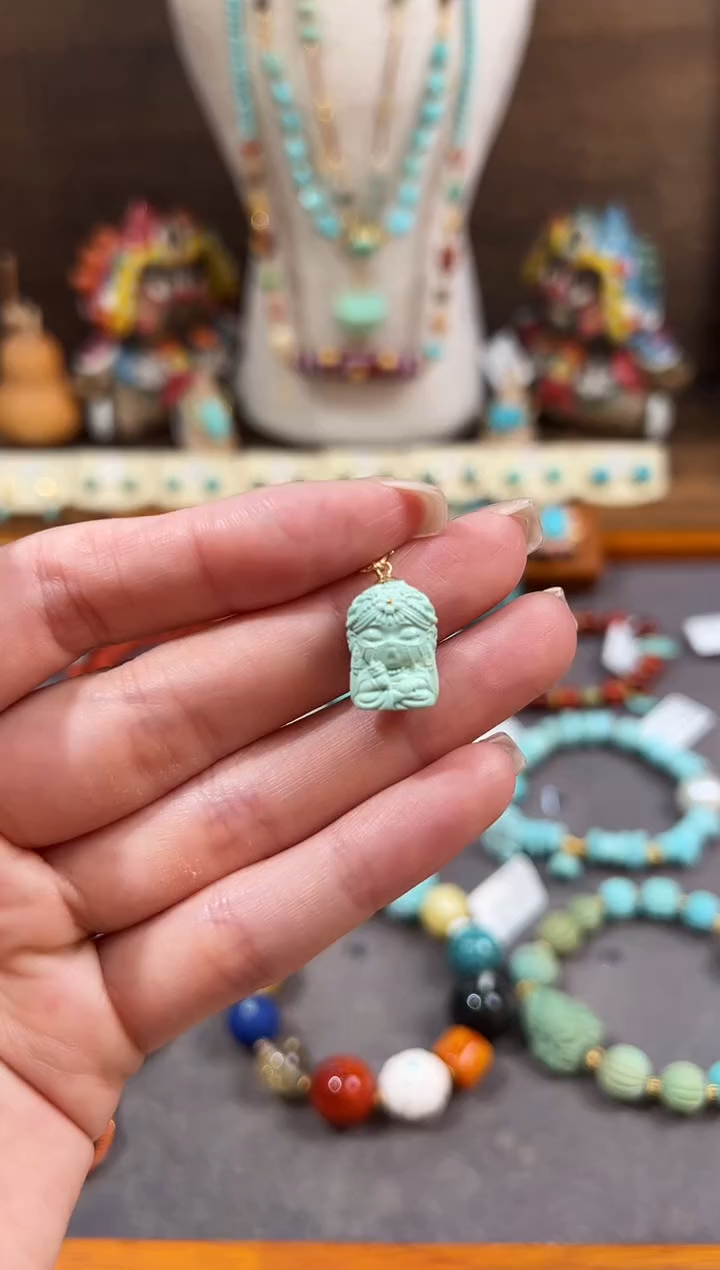 18K金镶嵌绿松石提溜绿松石提溜