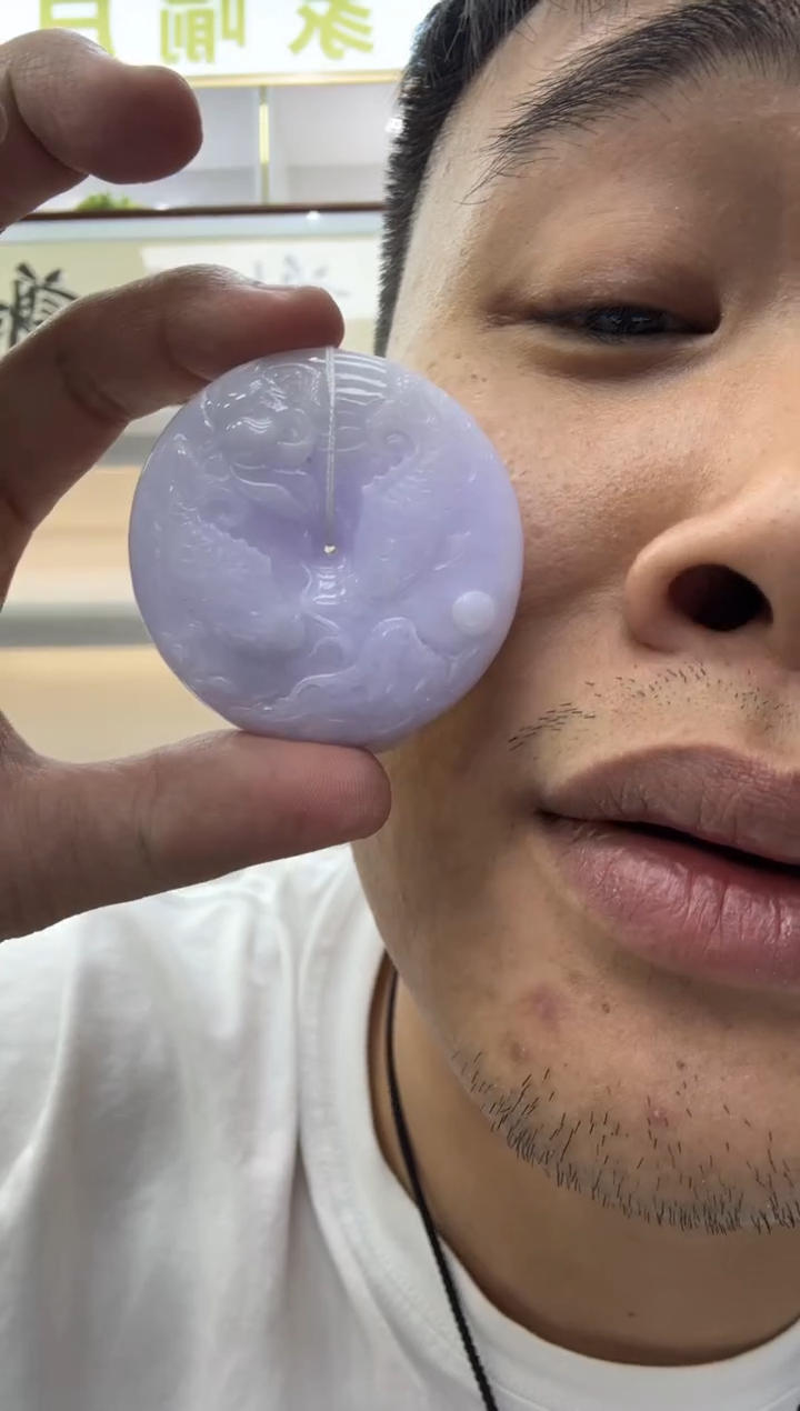 颈饰未镶嵌翡翠天然翡翠A货孤品一件