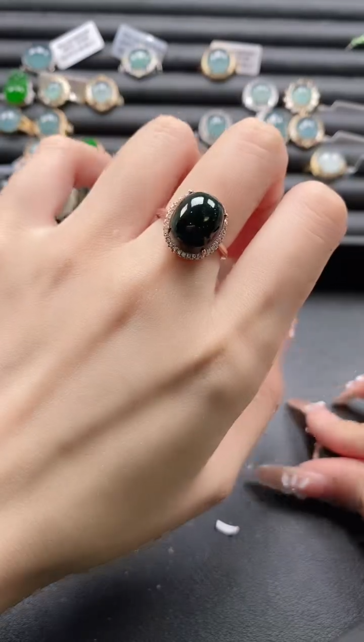 【闪购商品】翡翠戒指银S925镶嵌11111